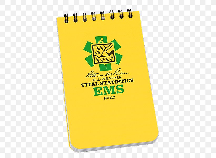 Notebook Waterproof Paper Rain Statistics, PNG, 600x600px, Notebook, Brand, Emergency Medical Services, Emergency Medical Technician, Green Download Free