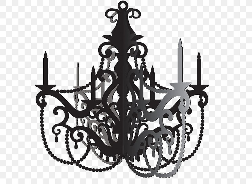 Chandelier Paris Paper Tableware Lighting, PNG, 600x598px, Chandelier, Birthday, Black And White, Ceiling Fixture, Cloth Napkins Download Free