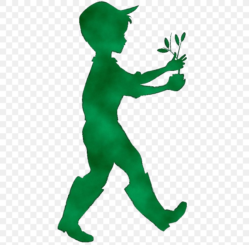 Green Clip Art Fictional Character, PNG, 452x809px, Watercolor, Fictional Character, Green, Paint, Wet Ink Download Free