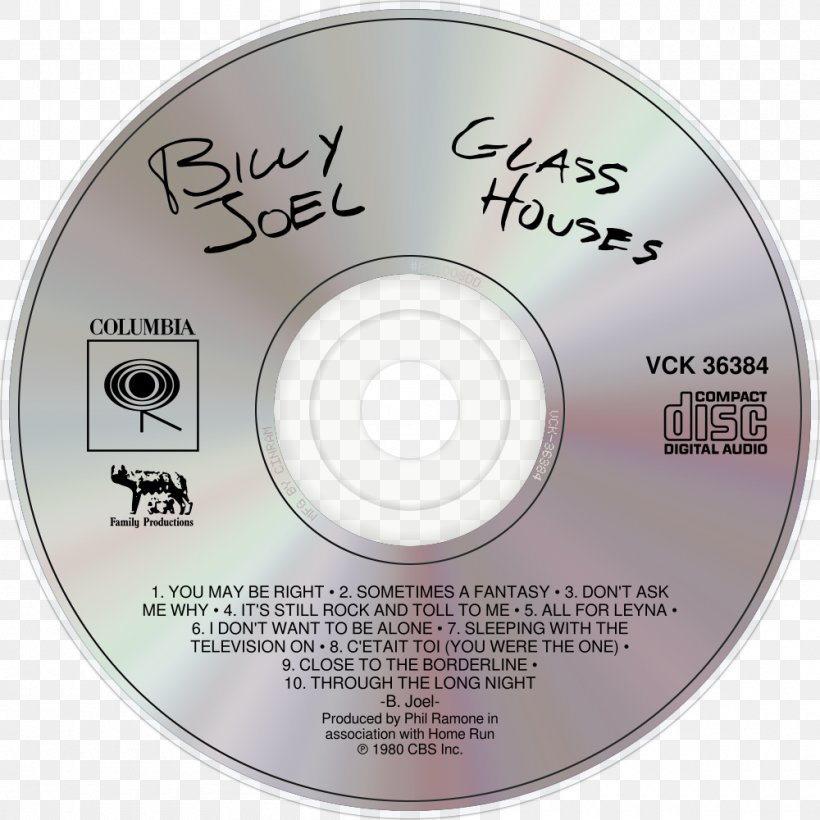 Compact Disc Glass Houses Disk Image Product Disk Storage, PNG, 1000x1000px, Compact Disc, Billy Joel, Brand, Data Storage Device, Disk Image Download Free