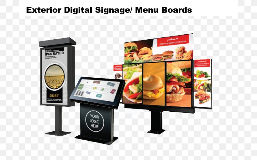 Fast Food Computer Monitors Advertising Computer Software Broadcasting, PNG, 698x513px, Fast Food, Advertising, Broadcasting, Communication, Computer Hardware Download Free