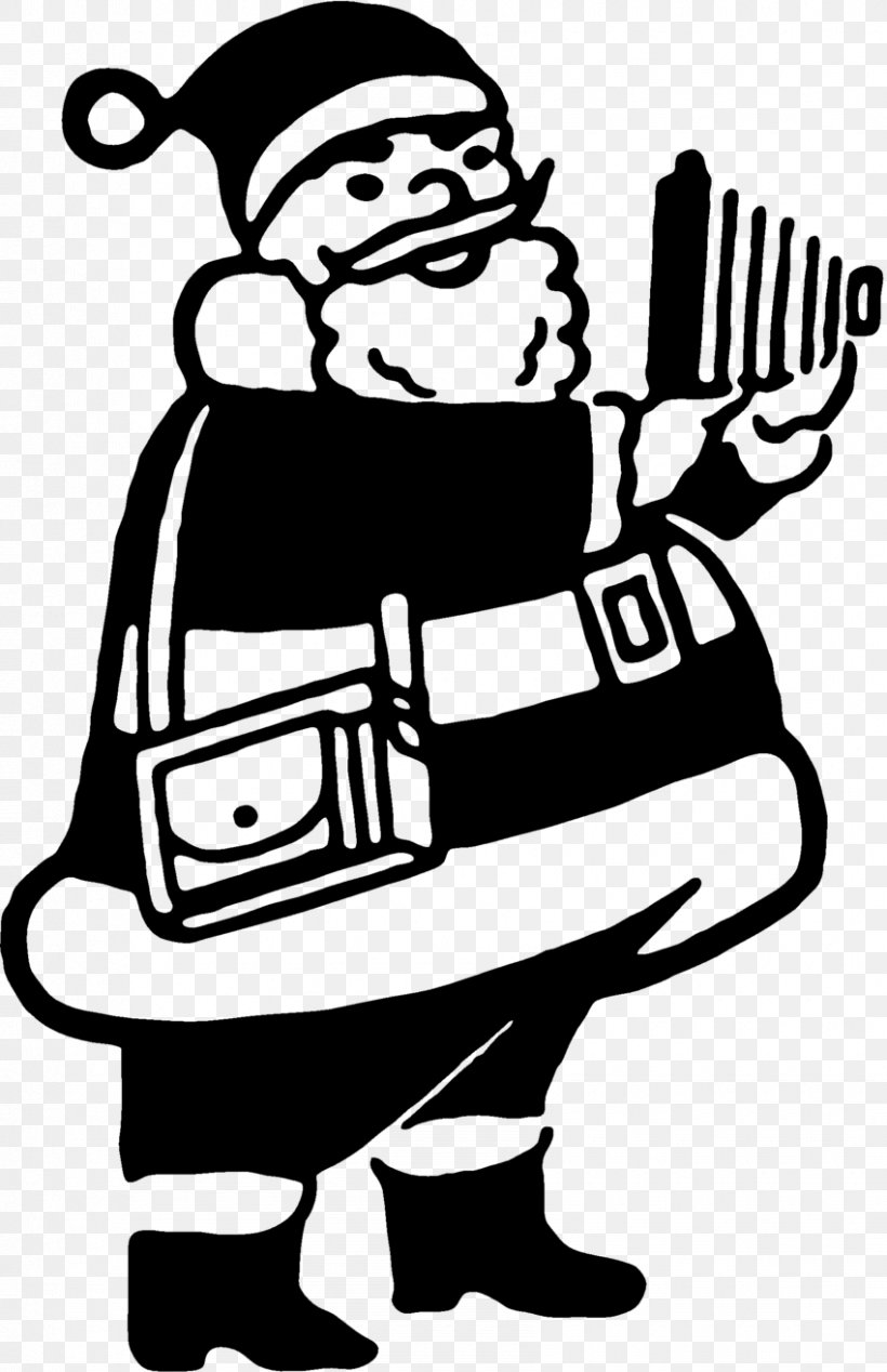 Santa Claus Male Art Clip Art, PNG, 850x1315px, Santa Claus, Art, Artwork, Black And White, Cartoon Download Free