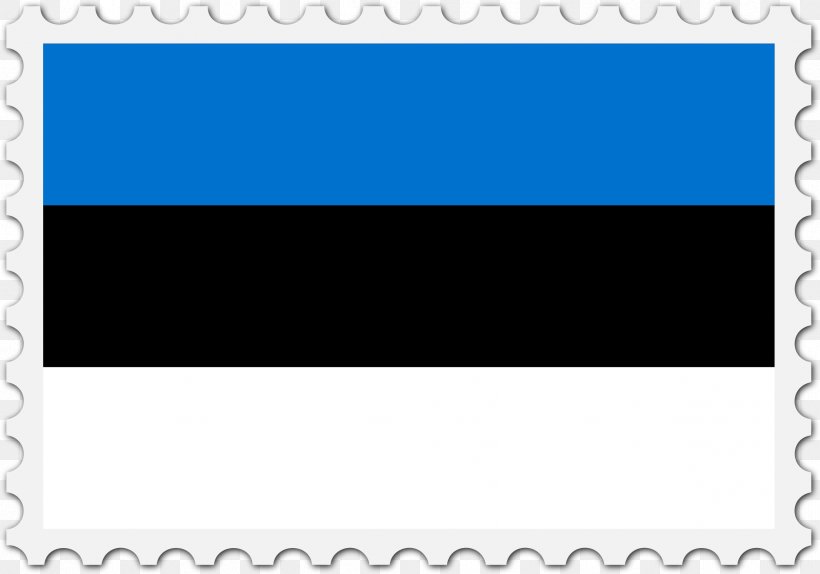 Flag Of Estonia Postage Stamps Clip Art, PNG, 2396x1680px, Estonia, Area, Black, Black And White, Blue Download Free