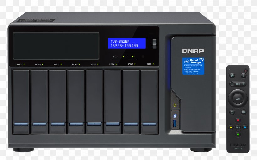 Intel Core I7 QNAP TVS-882BRT3 8-Bay NAS Enclosure Category Small/Medium Business SMB Network Storage Systems, PNG, 4500x2813px, Intel, Audio Receiver, Central Processing Unit, Electronic Device, Electronic Instrument Download Free