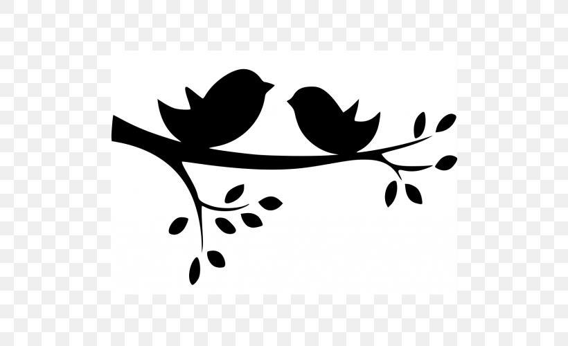 Lovebird Drawing Clip Art, PNG, 500x500px, Bird, Beak, Black And White, Branch, Drawing Download Free