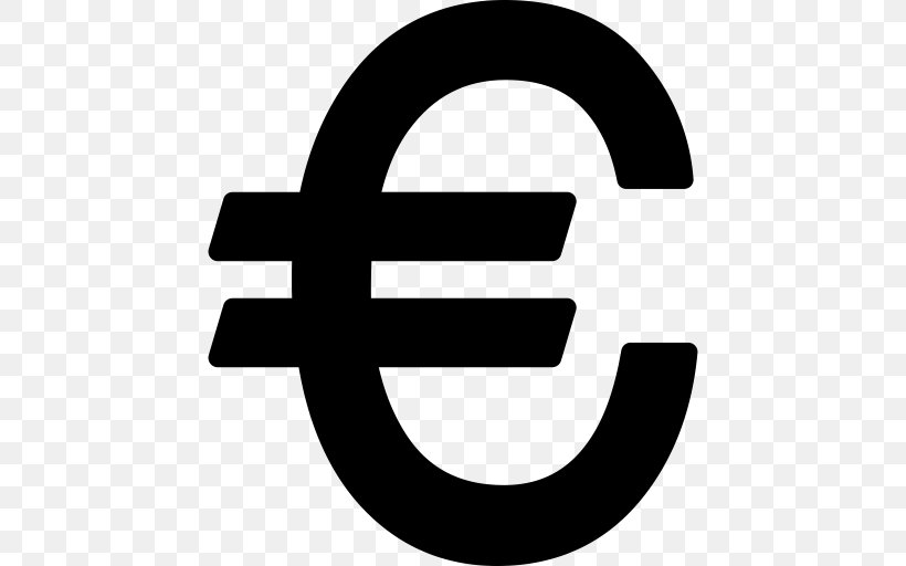 Euro Sign Finance Dollar Sign Currency, PNG, 512x512px, Euro Sign, Black And White, Brand, Coin, Currency Download Free