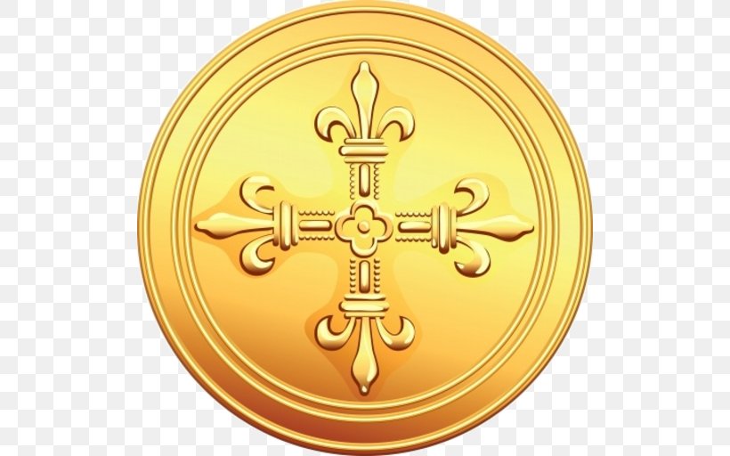 Gold Coin Clip Art Écu, PNG, 512x512px, Gold Coin, Brass, Coin, Cross, Drawing Download Free