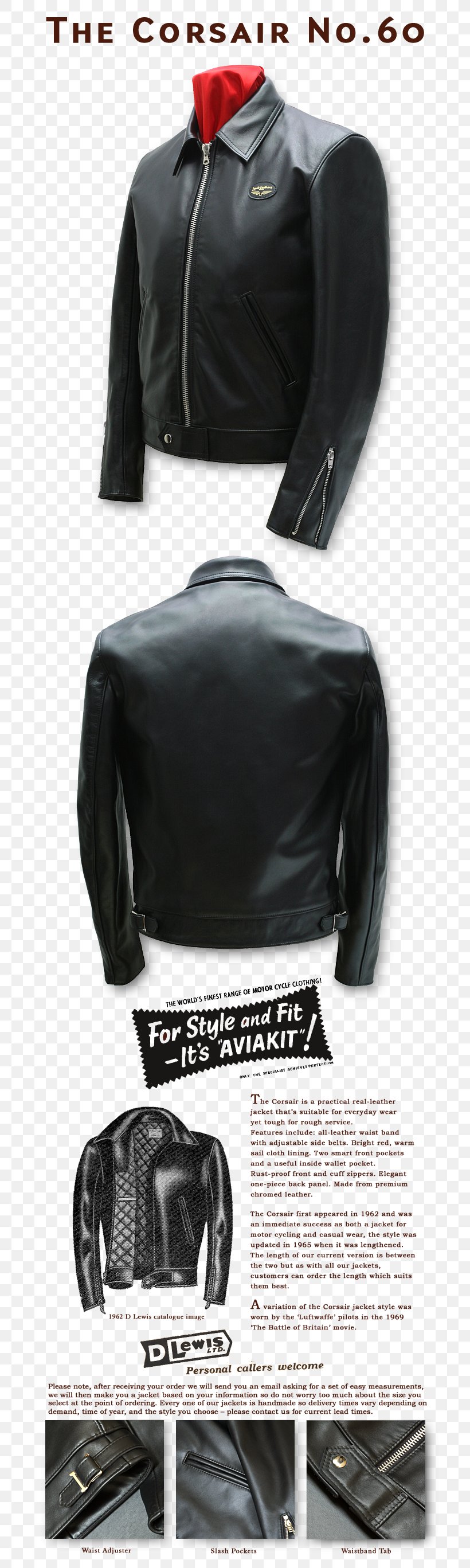 Leather Jacket Lewis Leathers Sleeve Fashion, PNG, 750x2735px, Watercolor, Cartoon, Flower, Frame, Heart Download Free