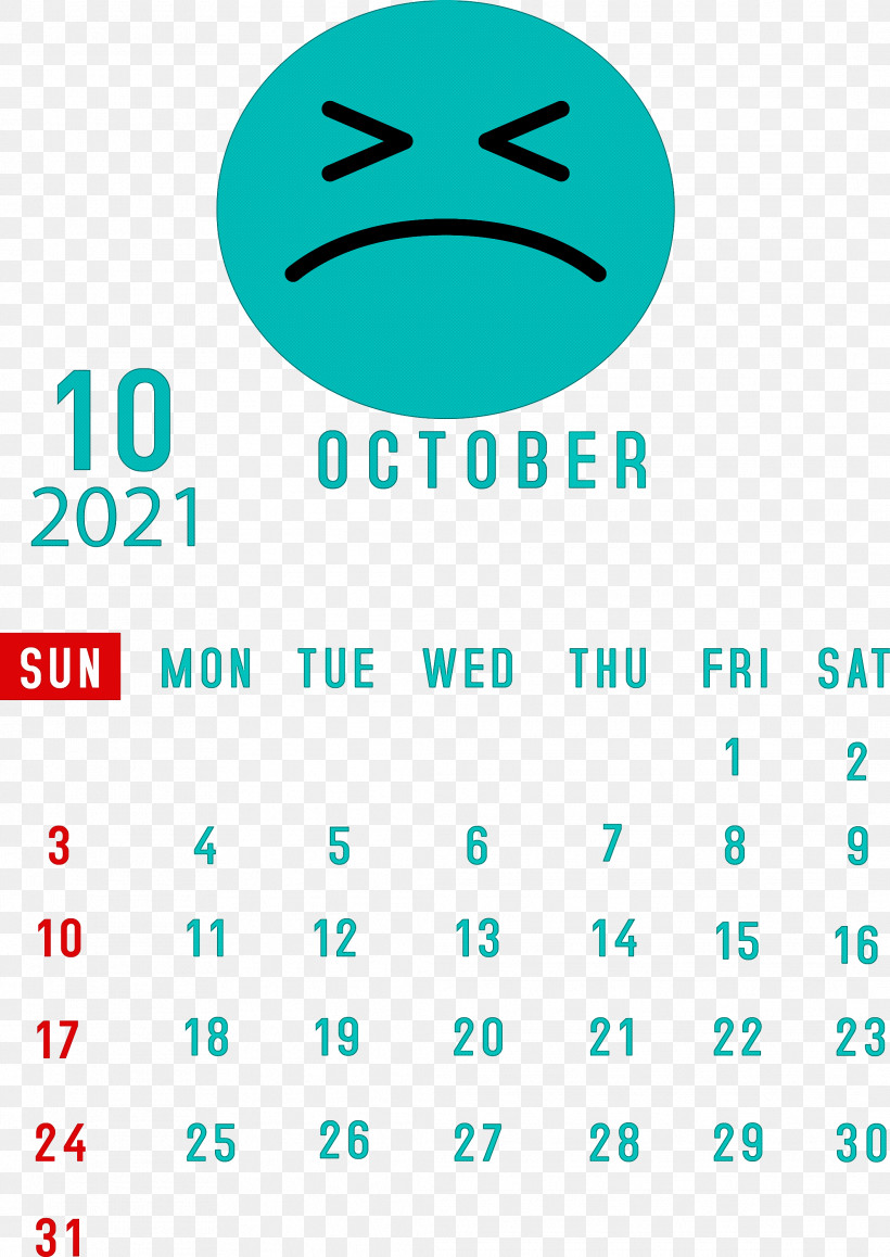 October 2021 Printable Calendar October 2021 Calendar, PNG, 2124x3000px, October 2021 Printable Calendar, Aqua M, Diagram, Geometry, Green Download Free