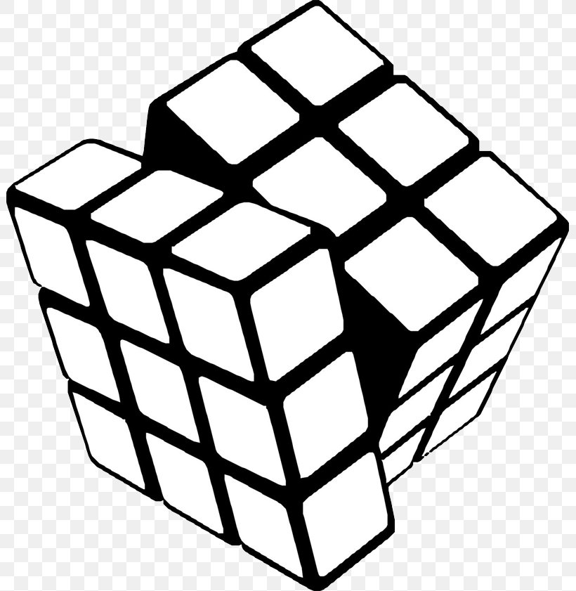 Rubik's Cube Coloring Book Puzzle Image, PNG, 801x841px, Rubiks Cube, Area, Black And White, Book, Coloring Book Download Free