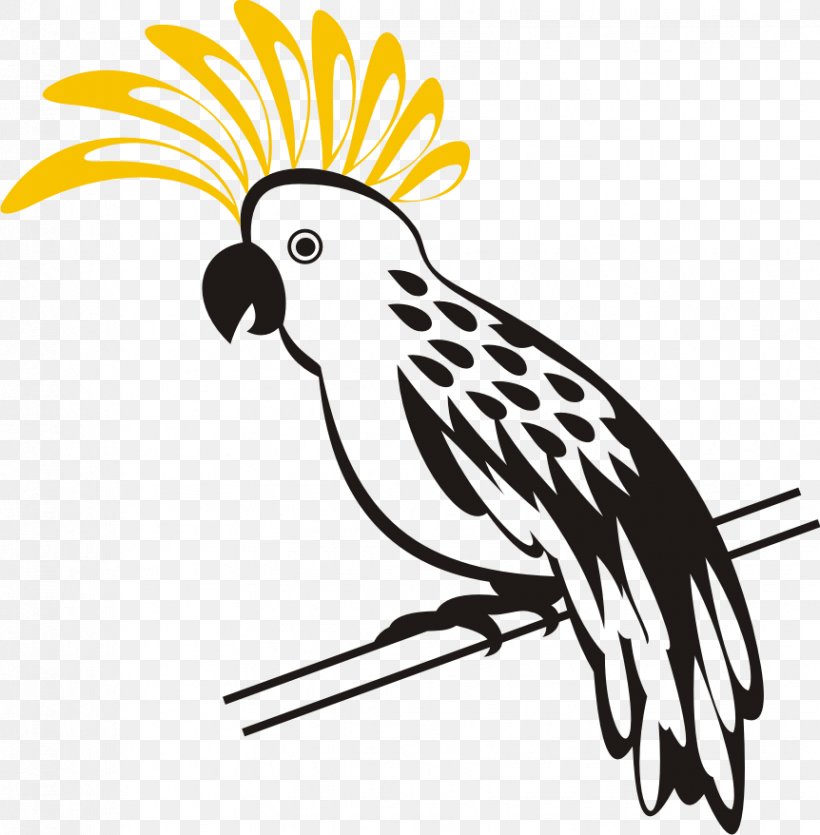Clip Art Bird Budgerigar Vector Graphics, PNG, 862x878px, Bird, Artwork, Beak, Black And White, Budgerigar Download Free