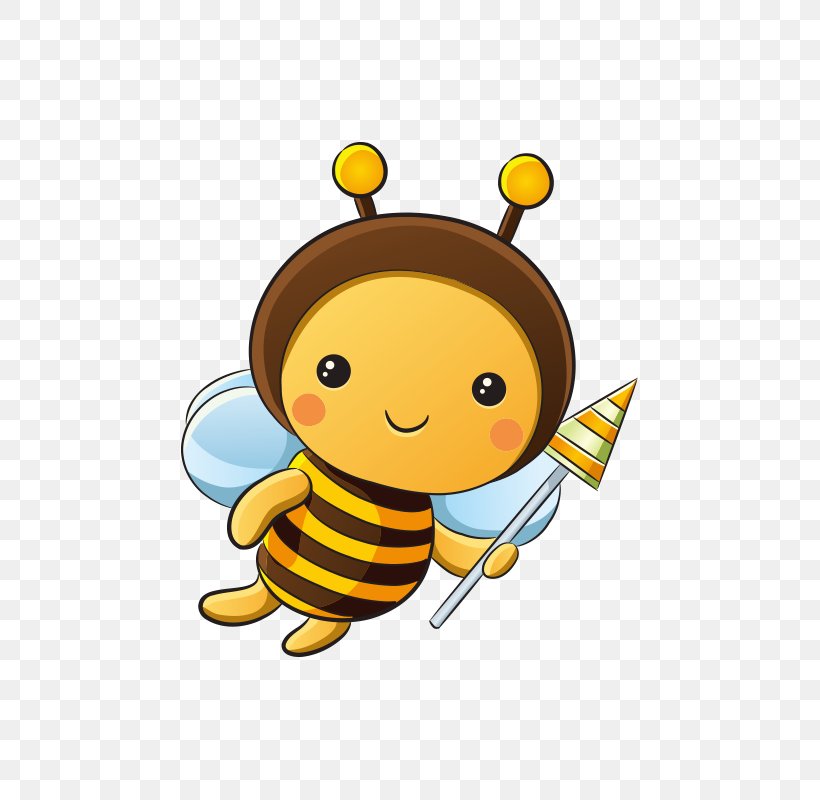 Honey Bee Insect Cartoon, PNG, 800x800px, Bee, Beeswax, Bumblebee, Cartoon, Fictional Character Download Free