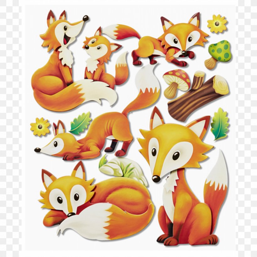 Red Fox 3 D Sticker Big, Dinosaurs Wall Decal 3D Sticker XXL, PNG, 1000x1000px, Red Fox, Animal Figure, Carnivoran, Dog Like Mammal, Fauna Download Free