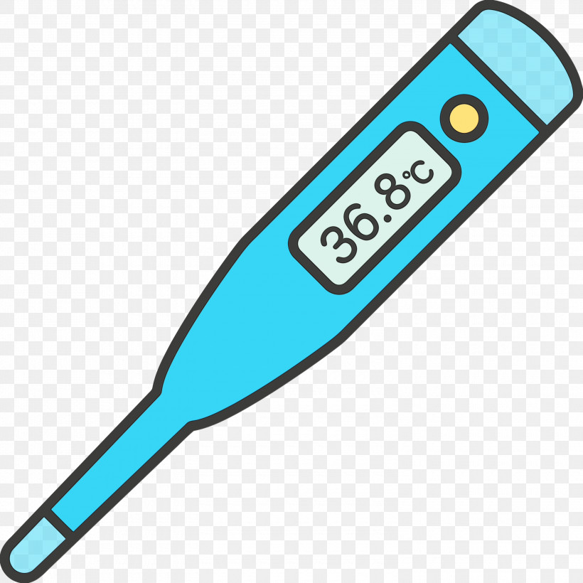 Softball Bat, PNG, 3000x3000px, Thermometer, Paint, Softball Bat, Watercolor, Wet Ink Download Free