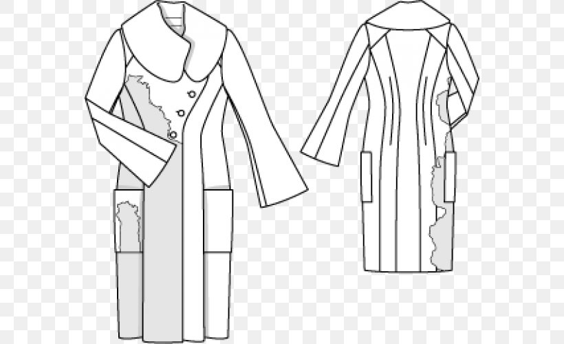Pattern Sleeve Collar Dress Coat, PNG, 575x500px, Sleeve, Art, Blouse, Burda Style, Clothing Download Free