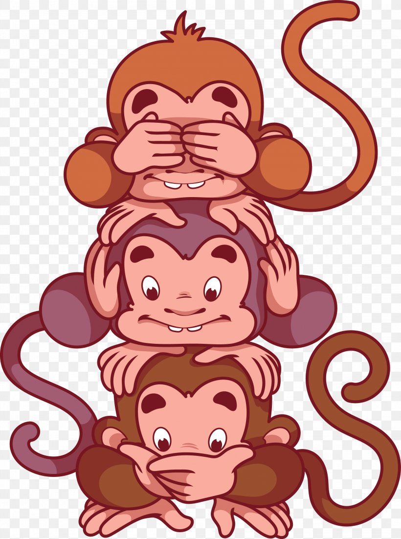 Three Wise Monkeys Royalty-free, PNG, 2292x3082px, Three Wise Monkeys, Art, Cartoon, Fictional Character, Mammal Download Free