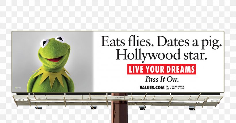 Kermit The Frog Advertising Billboard Life Television Advertisement, PNG, 1200x630px, Kermit The Frog, Advertising, Banner, Bein Green, Billboard Download Free