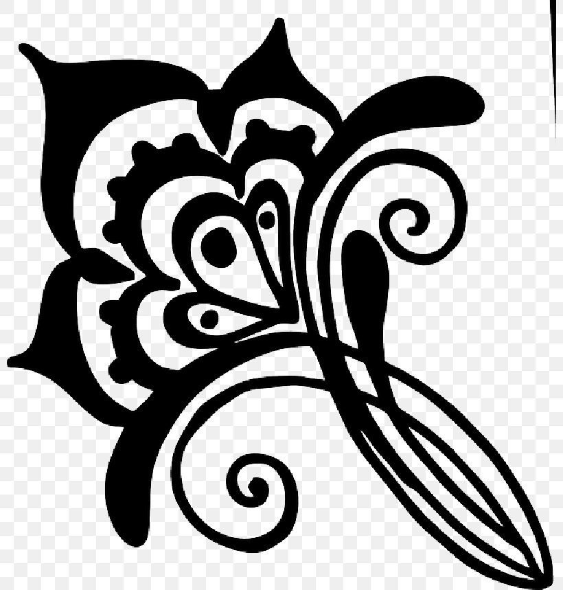 Mehndi Clip Art Henna Silhouette, PNG, 800x859px, Mehndi, Art, Blackandwhite, Botany, Coloring Book Download Free