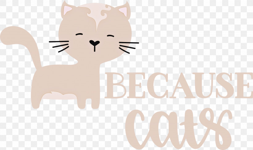 Because Cats, PNG, 3000x1792px, Cat, Cartoon, Dog, Kitten, Logo Download Free