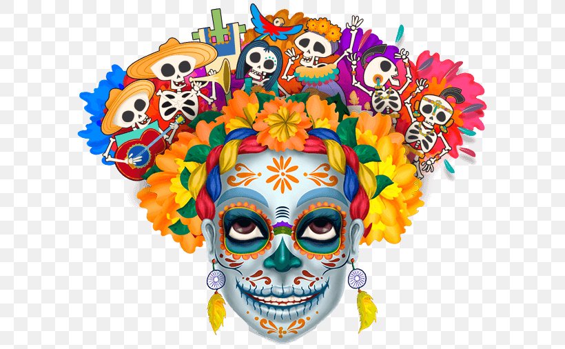 La Calavera Catrina Mexico Day Of The Dead Mexican Cuisine, PNG, 596x506px, Calavera, All Souls Day, Altar, Bone, Cut Flowers Download Free