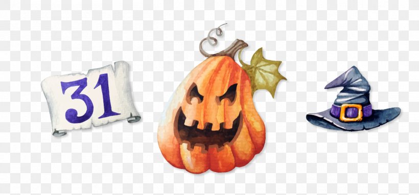 Halloween Watercolor Painting Graphic Design, PNG, 1361x637px, Halloween, Brand, Fashion Accessory, Ghost, Jackolantern Download Free