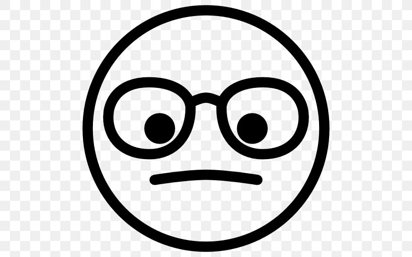 Emoticon Smiley Nerd, PNG, 512x512px, Emoticon, Area, Black And White, Emotion, Eyewear Download Free