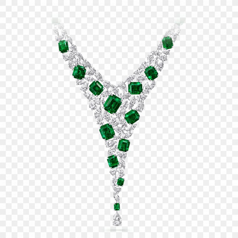 Emerald Necklace Jewellery Graff Diamonds, PNG, 2000x2000px, Emerald, Body Jewelry, Bracelet, Carat, Diamond Download Free