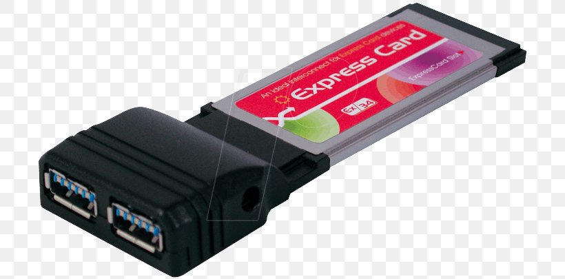 USB Adapter ExpressCard Gigabit Per Second USB 3.0, PNG, 716x405px, Adapter, Computer Hardware, Computer Port, Electronic Device, Electronics Accessory Download Free
