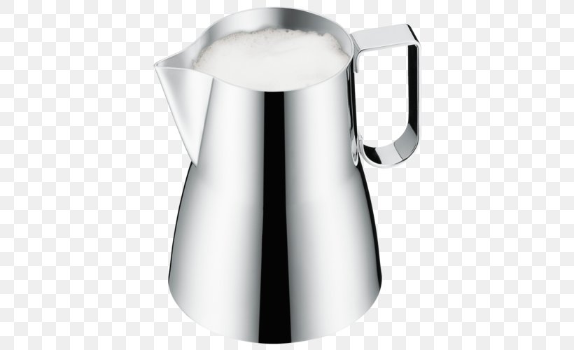 Milk Coffee Stainless Steel Pitcher Moka Pot, PNG, 500x500px, Milk, Barista, Carafe, Coffee, Cup Download Free