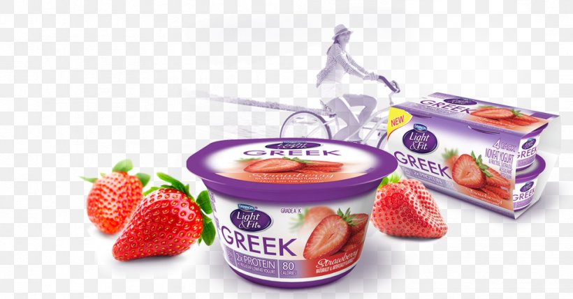 Strawberry Greek Cuisine Yoghurt Danone Greek Yogurt, PNG, 990x519px, Strawberry, Activia, Cream, Danone, Diet Food Download Free