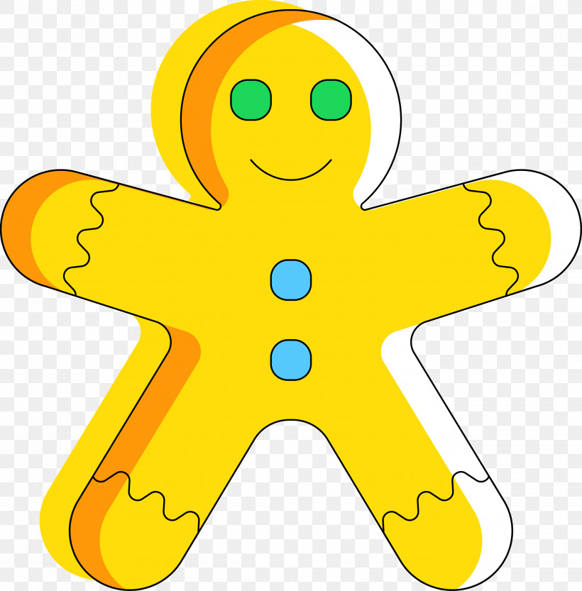 Gingerbread Man, PNG, 2896x2942px, Gingerbread Man, Line, Yellow Download Free