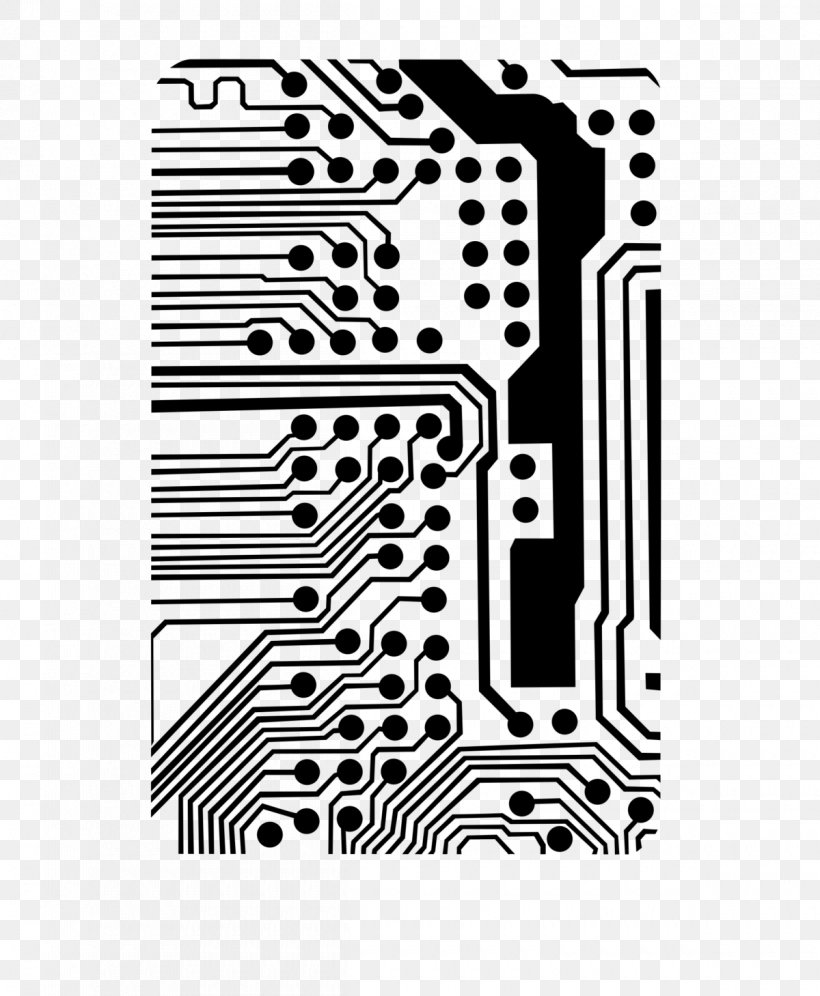 Electronic Circuit Electrical Network Printed Circuit Board Clip Art, PNG, 1200x1459px, Electronic Circuit, Black, Black And White, Brand, Circuit Design Download Free