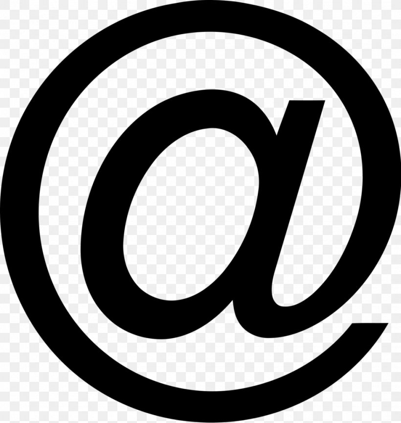 At Sign Email Sticker, PNG, 971x1024px, At Sign, Area, Black And White, Brand, Email Download Free