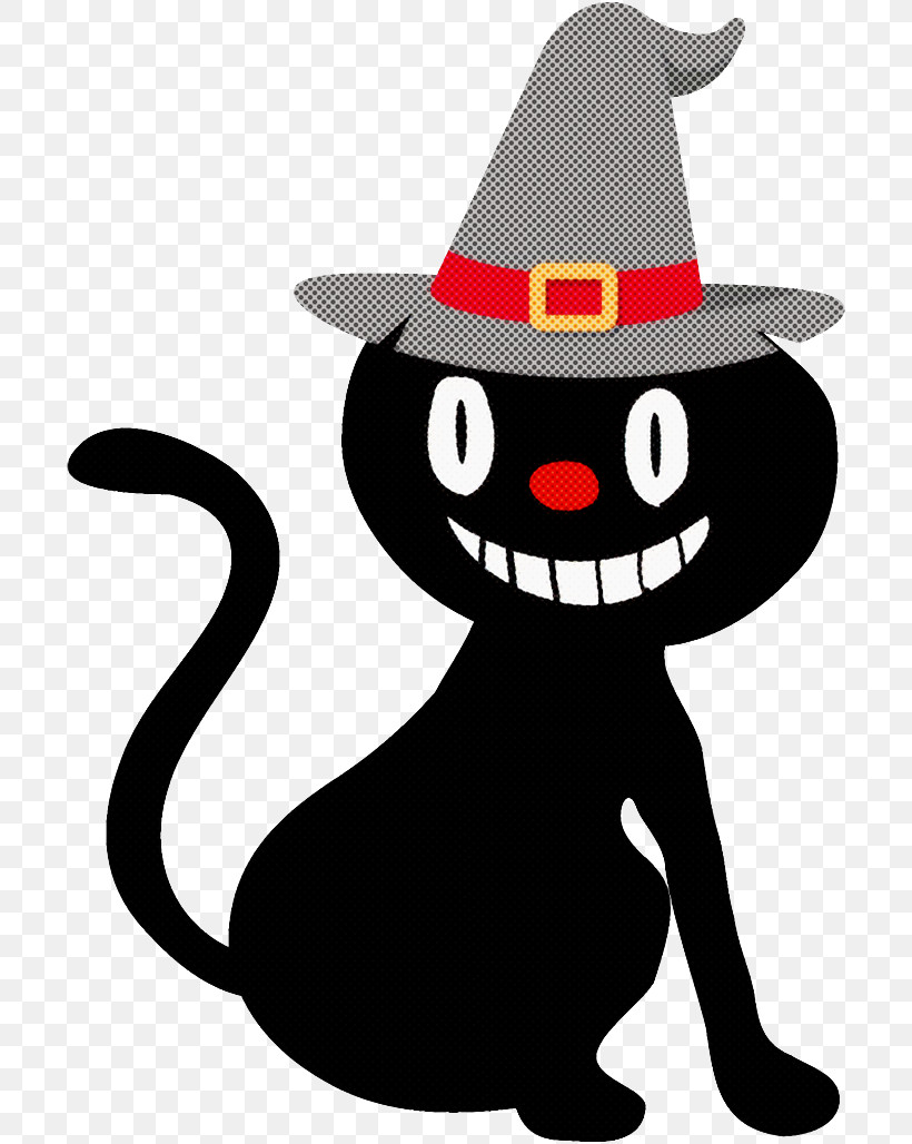 Black Cat Halloween Cat, PNG, 700x1028px, Black Cat, Cartoon, Cat, Costume, Costume Hat Download Free