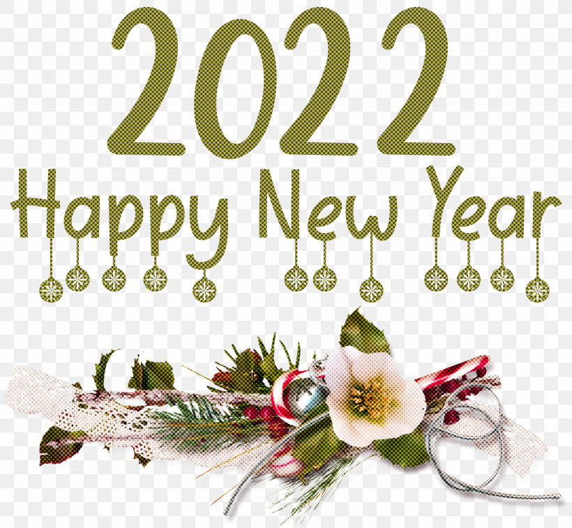 2022 Happy New Year 2022 New Year Happy New Year, PNG, 3000x2773px, Happy New Year, Bauble, Christmas Day, Floral Design, Holiday Download Free
