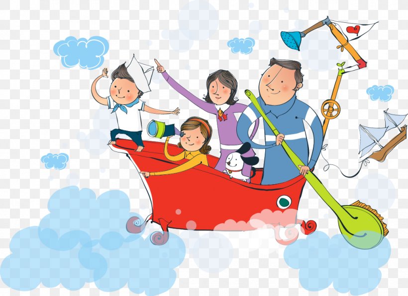 Cartoon Rowing Illustration, PNG, 1034x752px, Cartoon, Area, Art, Child, Communication Download Free