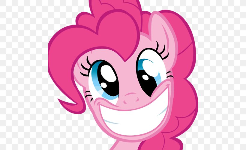 Pinkie Pie Smile Rarity Pony Rainbow Dash, PNG, 500x500px, Watercolor, Cartoon, Flower, Frame, Heart Download Free