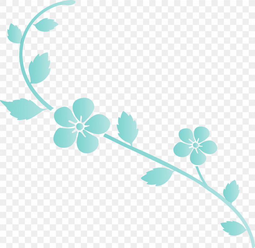 Turquoise Leaf Plant Flower, PNG, 3000x2915px, Flower Frame, Decoration Frame, Flower, Leaf, Paint Download Free