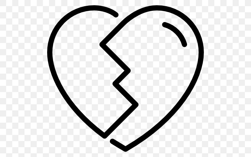 Broken Or Splitted Heart Vector, PNG, 512x512px, Broken Heart, Area, Black And White, File Size, Heart Download Free