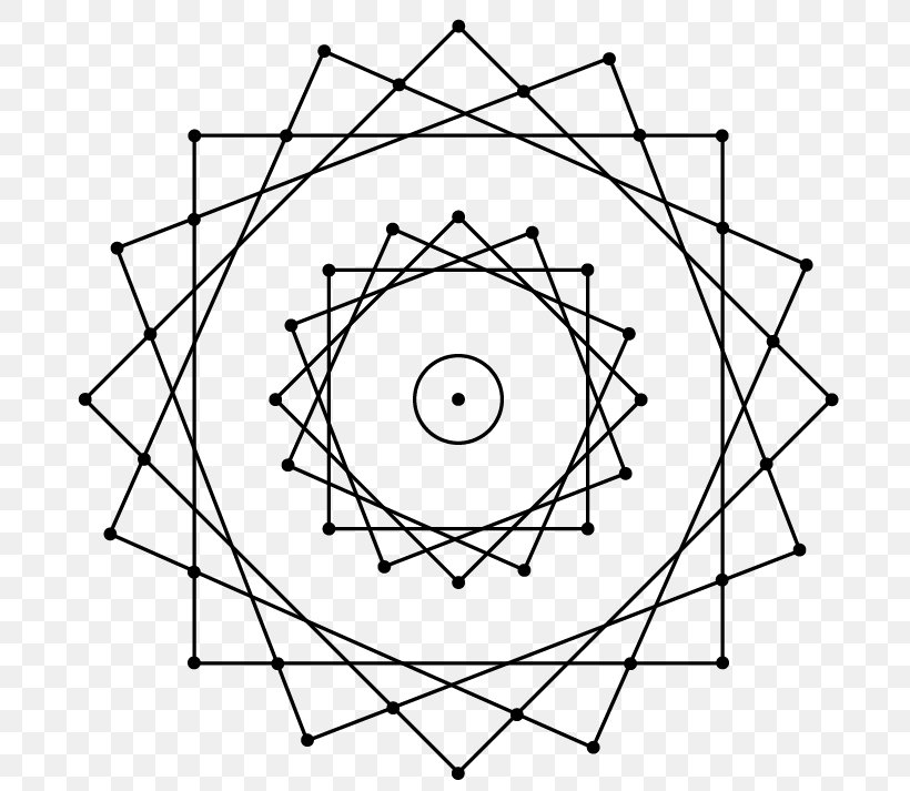 Sacred Geometry Spiral Heptadecagon Symbol, PNG, 712x713px, Sacred Geometry, Architecture, Area, Artwork, Black And White Download Free