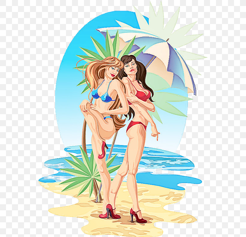 Cartoon Summer Fun Bikini Vacation, PNG, 564x789px, Cartoon, Bikini, Fun, Summer, Swimwear Download Free