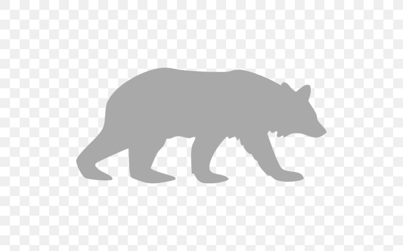 American Black Bear Silhouette Drawing Polar Bear, PNG, 512x512px, Bear, American Black Bear, Black And White, California Grizzly Bear, Carnivoran Download Free