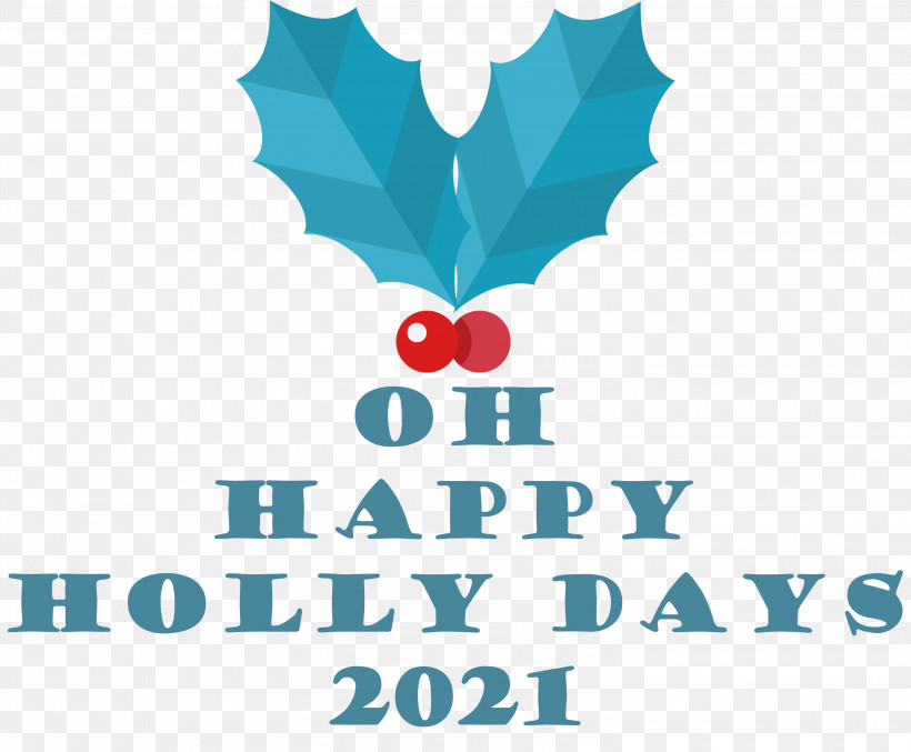 Happy Holly Days Christmas Winter, PNG, 3000x2480px, Christmas, Biology, Greetings, Leaf, Logo Download Free