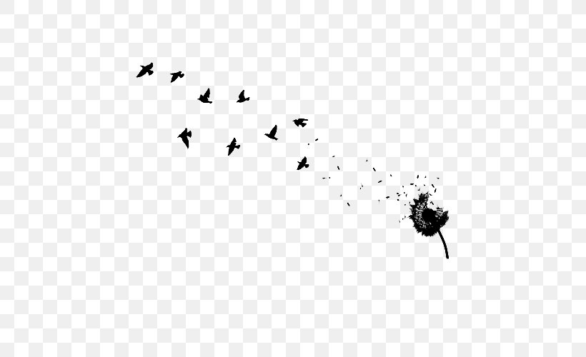 Tattoo Artist Dandelion Flash Abziehtattoo, PNG, 500x500px, Tattoo, Abziehtattoo, Bird, Black, Black And White Download Free