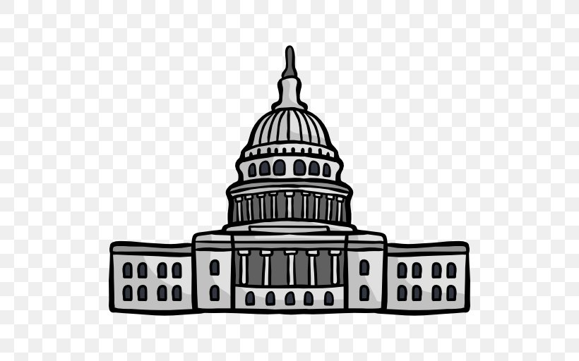United States Capitol Dome Washington Monument Landmark, PNG, 512x512px, United States Capitol, Black And White, Brand, Building, Facade Download Free