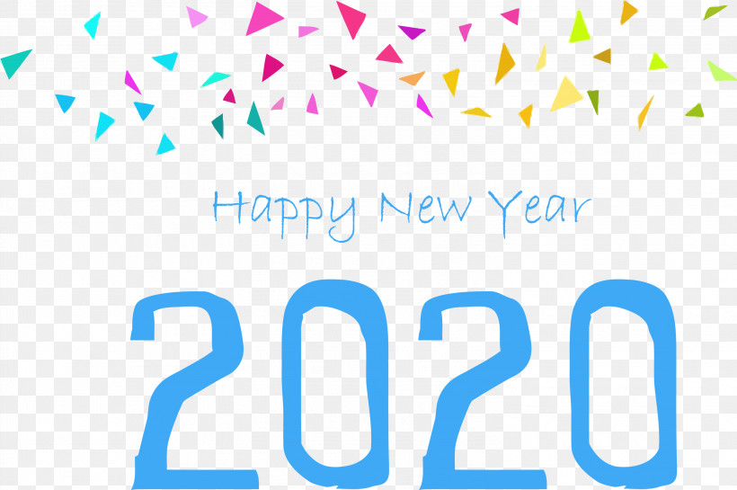 Happy New Year 2020 New Year 2020 New Years, PNG, 3000x1995px, Happy New Year 2020, Line, New Year 2020, New Years, Text Download Free