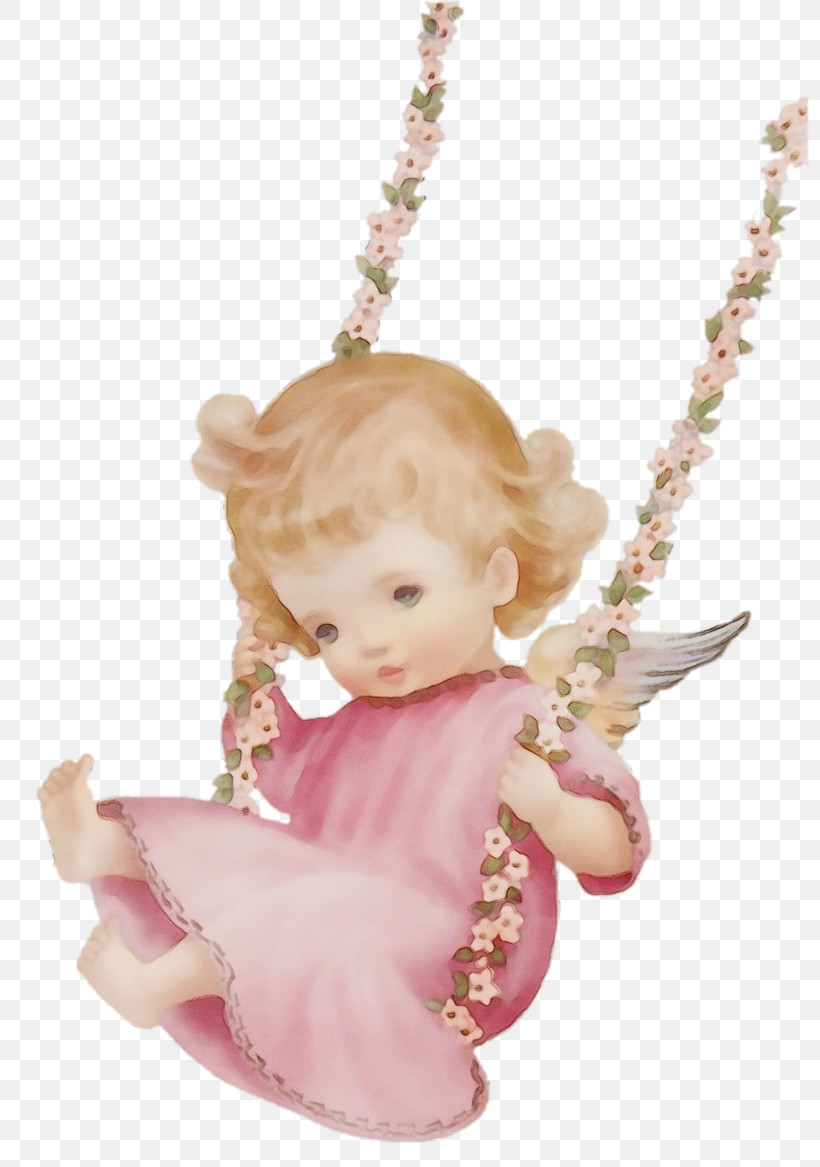 Pink Swing Pendant Angel Jewellery, PNG, 800x1167px, Watercolor, Angel, Chain, Child, Doll Download Free