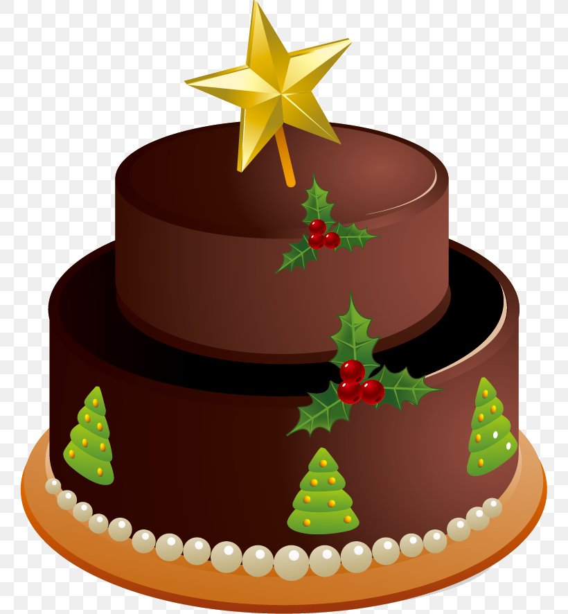Christmas Cake Black Forest Gateau Chocolate Cake Birthday Cake Wedding Cake, PNG, 761x886px, Christmas Cake, Birthday Cake, Black Forest Gateau, Cake, Cake Decorating Download Free