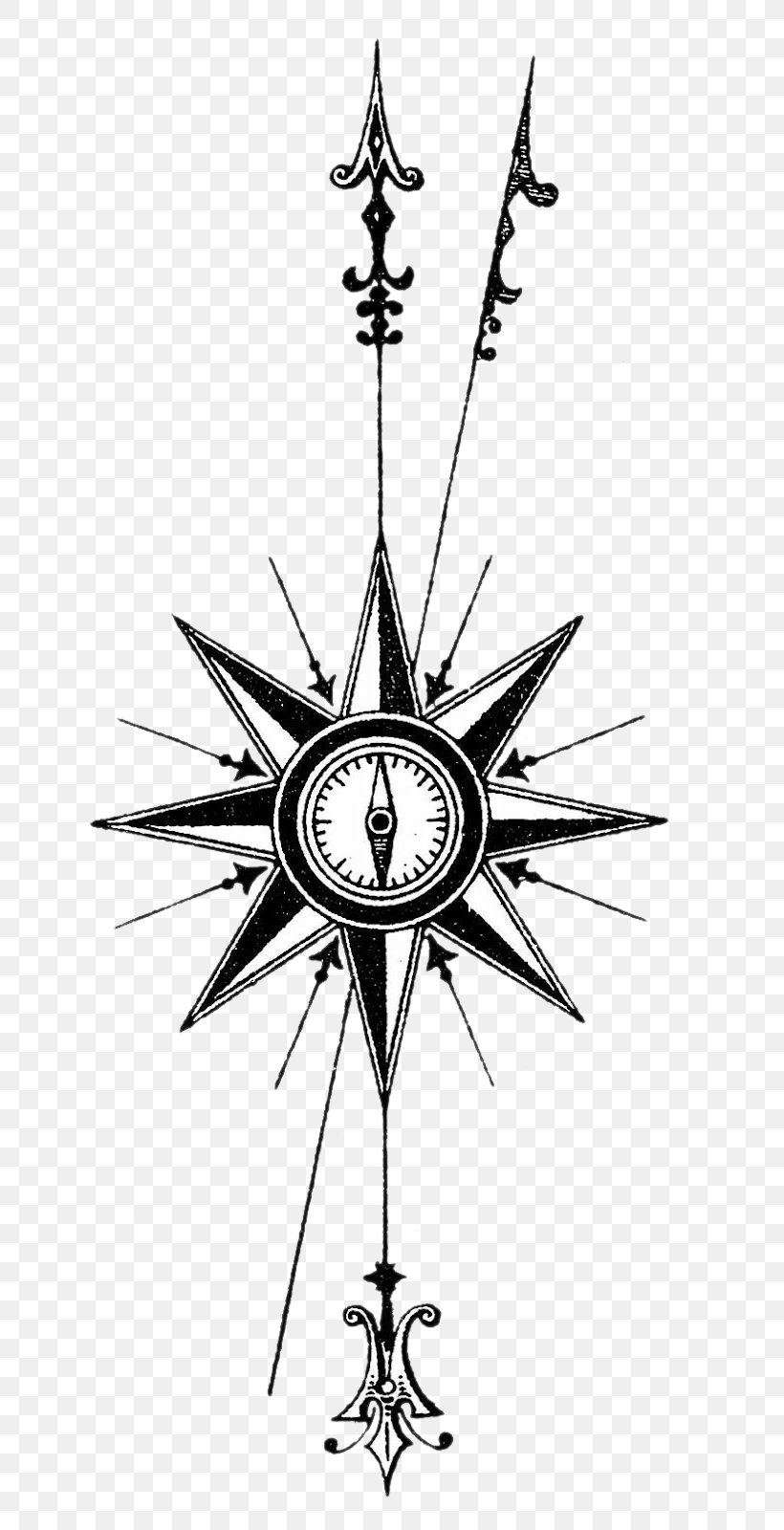Compass Rose Clip Art, PNG, 684x1600px, Compass Rose, Black And White, Can Stock Photo, Compass, Free Content Download Free
