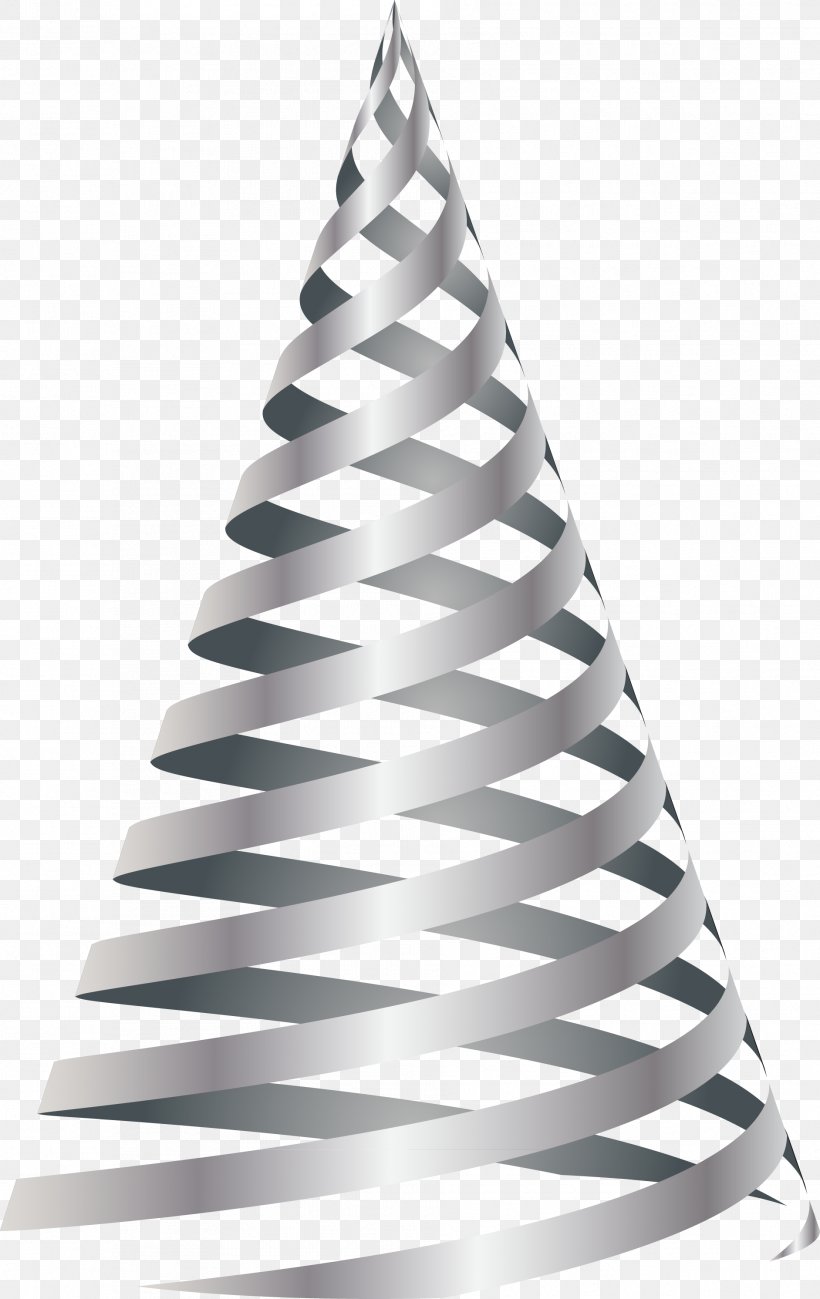 Cone Spiral Clip Art, PNG, 1883x2984px, Cone, Black And White, Christmas Decoration, Christmas Ornament, Christmas Tree Download Free